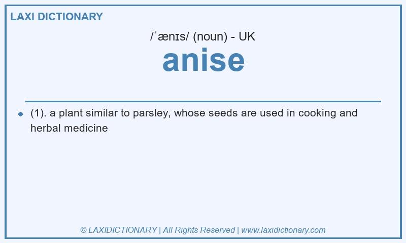 Definition anise in British English