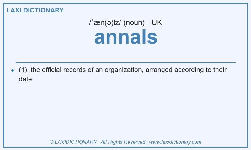 Definition annals in British English