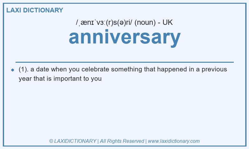 Definition anniversary in British English