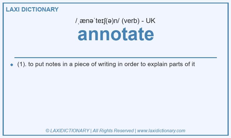 Definition annotate in British English