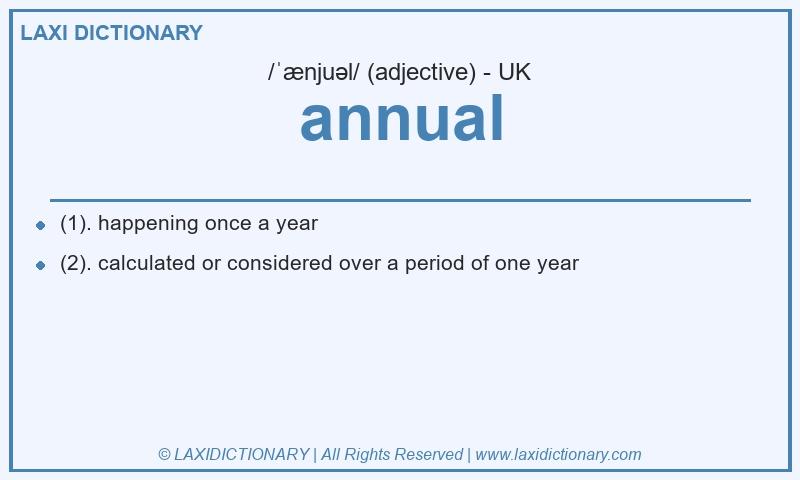 Definition annual in British English