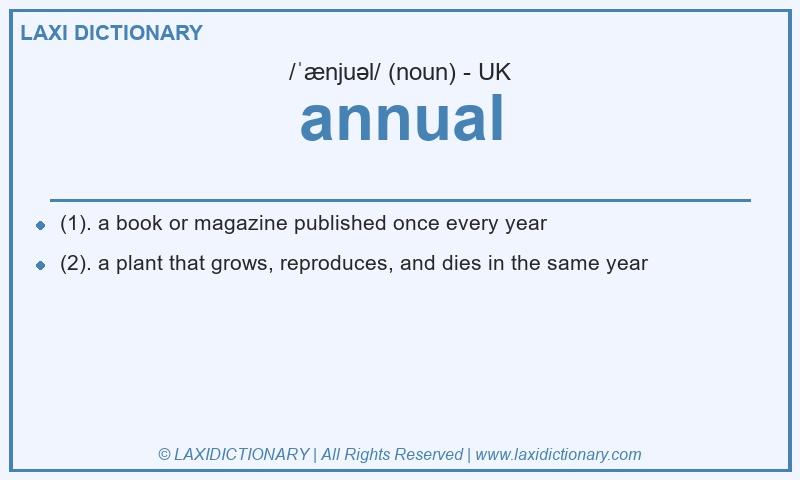 Definition annual in British English