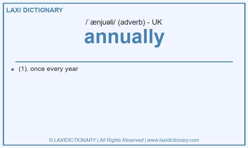 Definition annually in British English