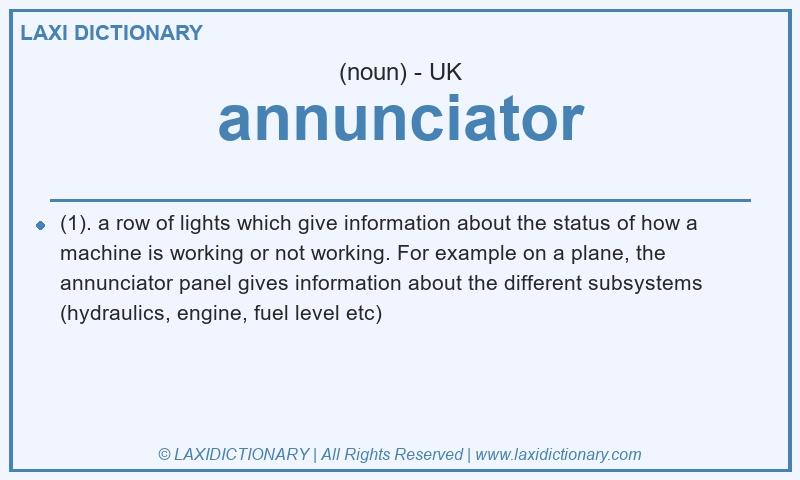 Definition annunciator in British English
