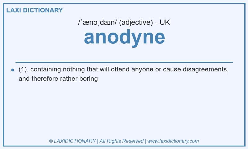 Definition anodyne in British English
