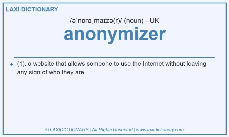 Definition anonymizer in British English