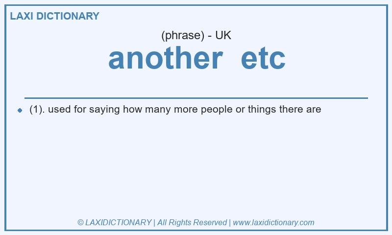 Definition another  etc in British English