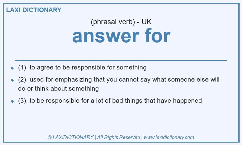 Definition answer for in British English