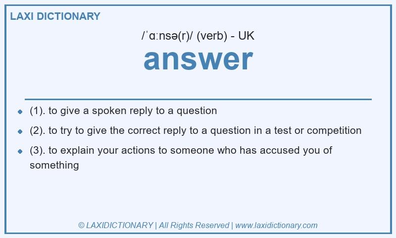 Definition answer in British English