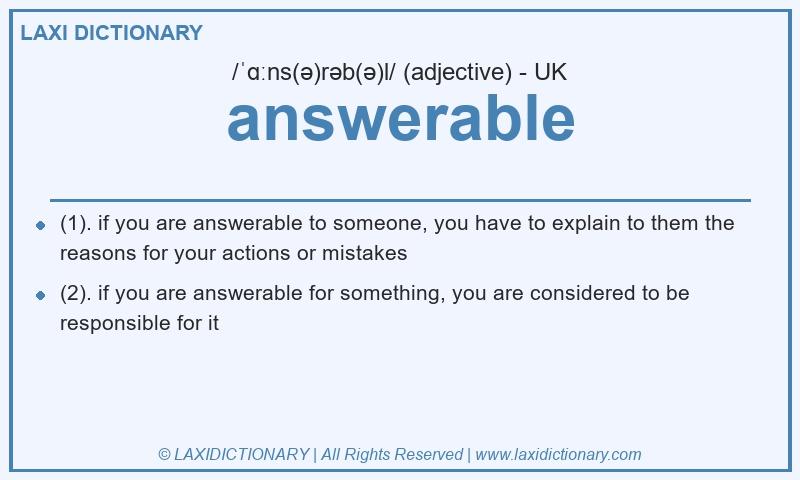 Definition answerable in British English