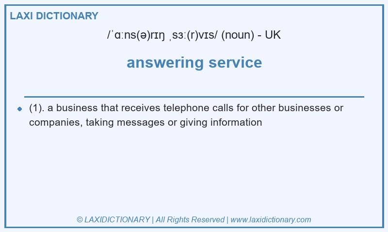 Definition answering service in British English