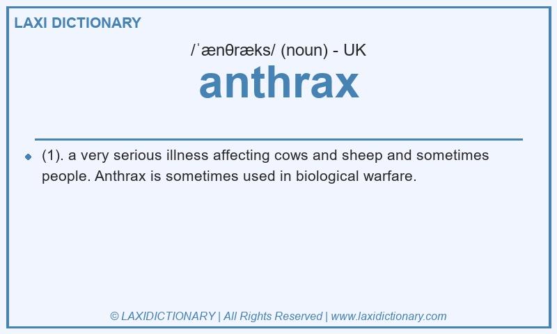 Definition anthrax in British English
