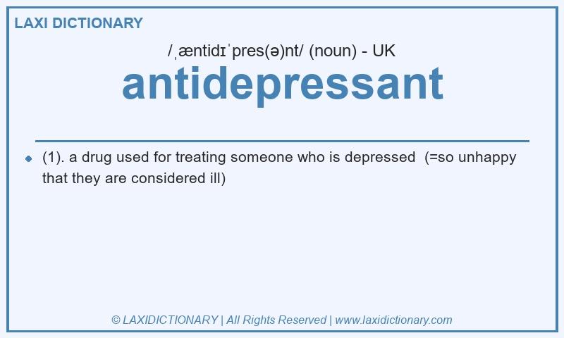 Definition antidepressant in British English