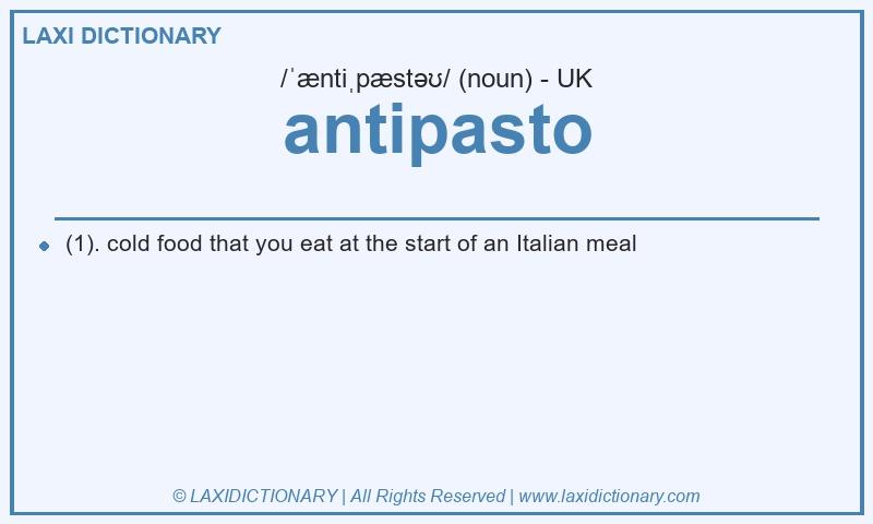 Definition antipasto in British English
