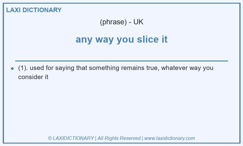 Definition any way you slice it in British English