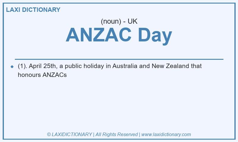 Definition ANZAC Day in British English