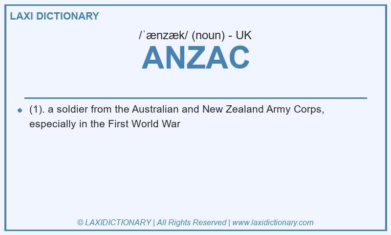 Definition ANZAC in British English