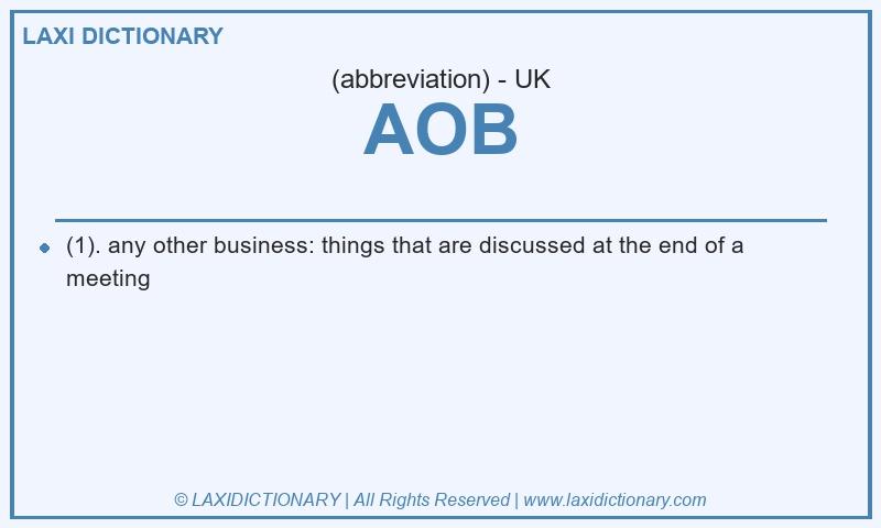 Definition AOB in British English