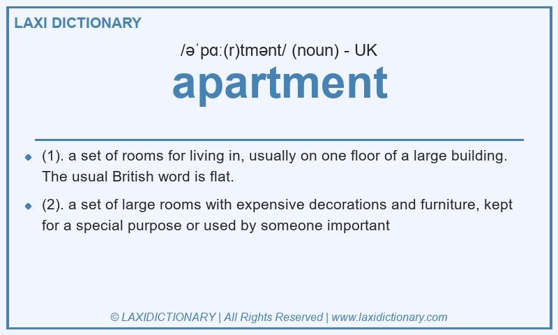 Definition apartment in British English