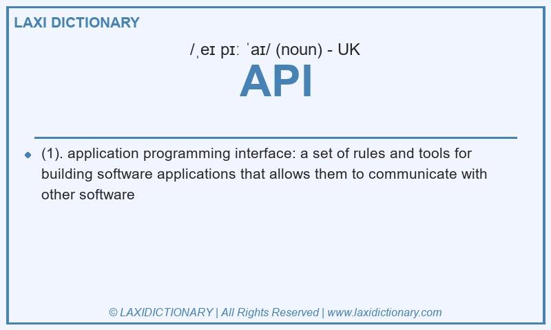 Definition API in British English
