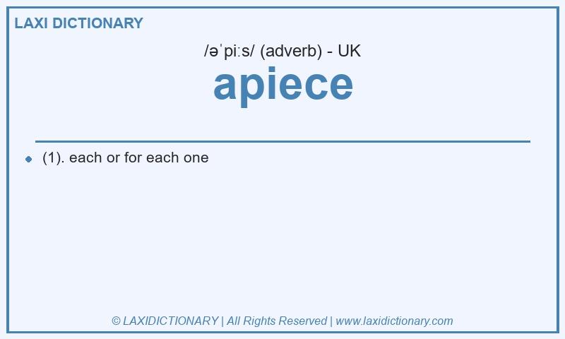 Definition apiece in British English