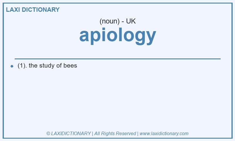 Definition apiology in British English