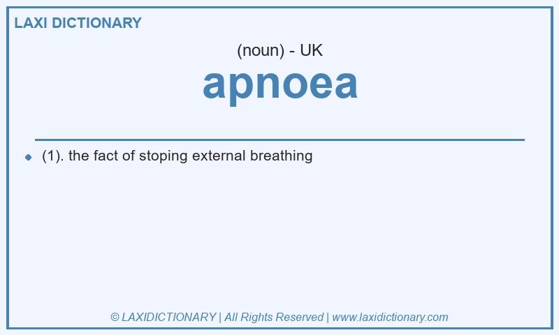 Definition apnoea in British English