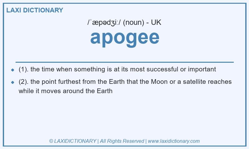 Definition apogee in British English