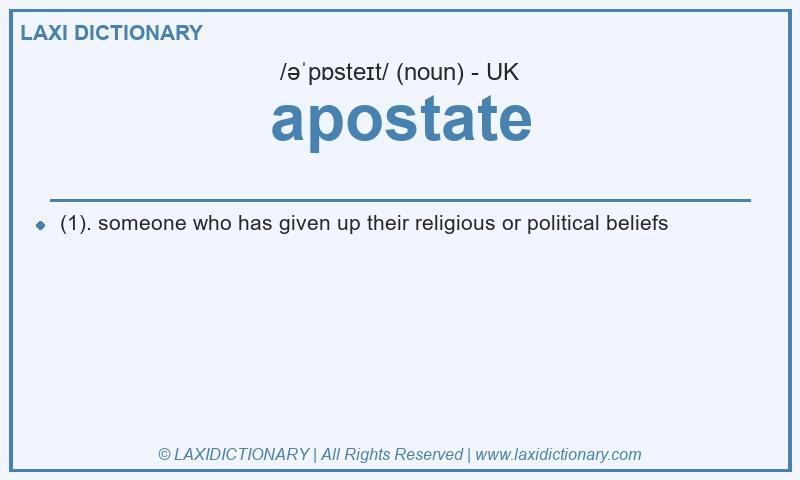 Definition apostate in British English