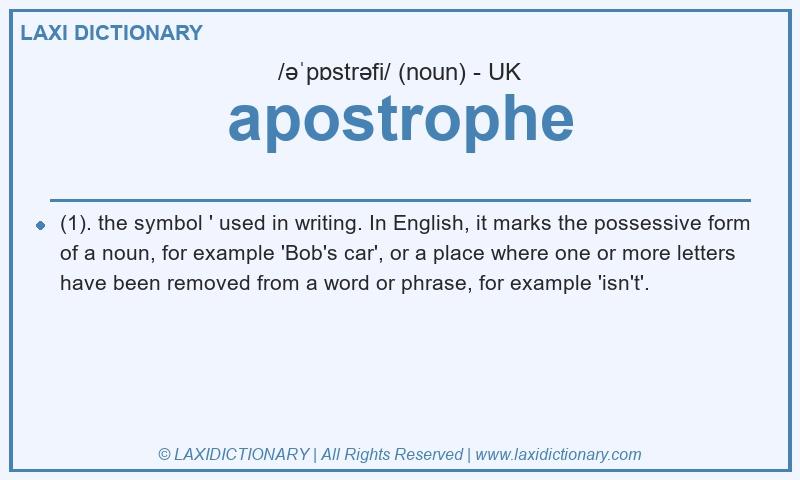 Definition apostrophe in British English