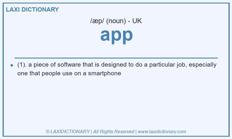 Definition app in British English