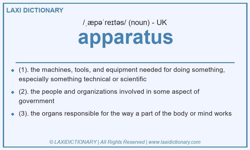 Definition apparatus in British English