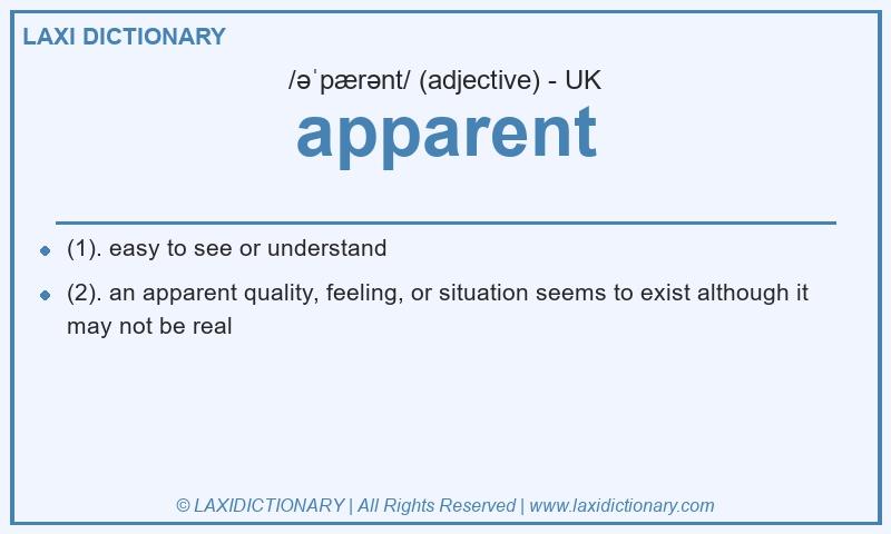 Definition apparent in British English
