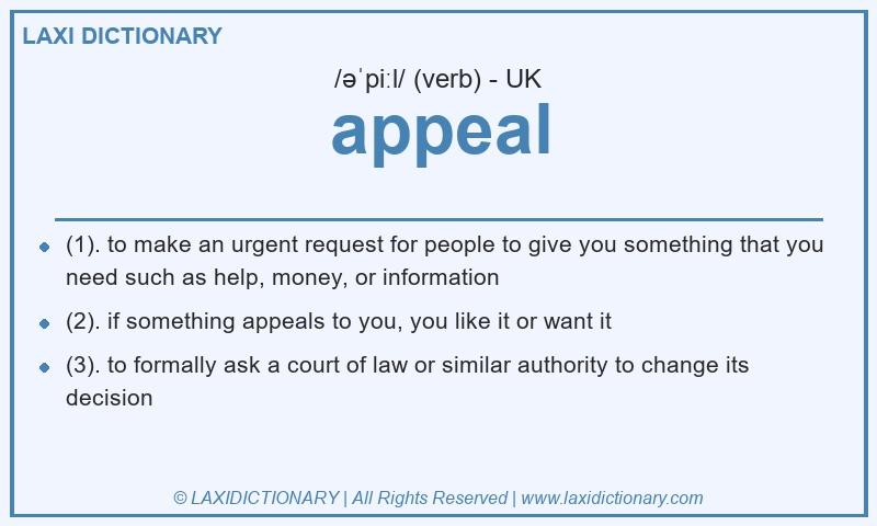 Definition appeal in British English