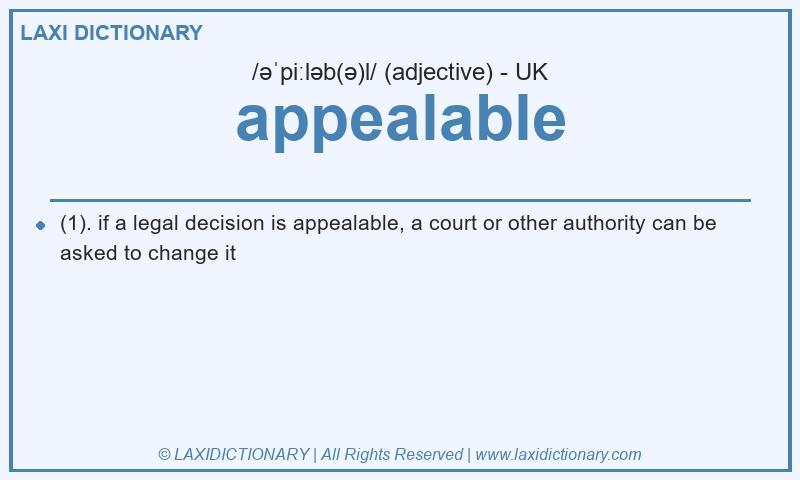 Definition appealable in British English