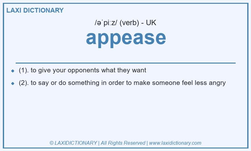 Definition appease in British English