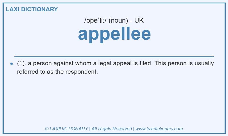 Definition appellee in British English