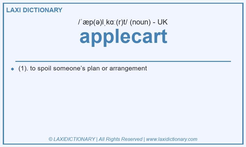 Definition applecart in British English