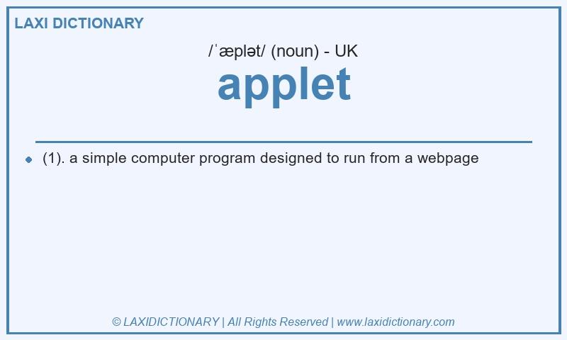 Definition applet in British English
