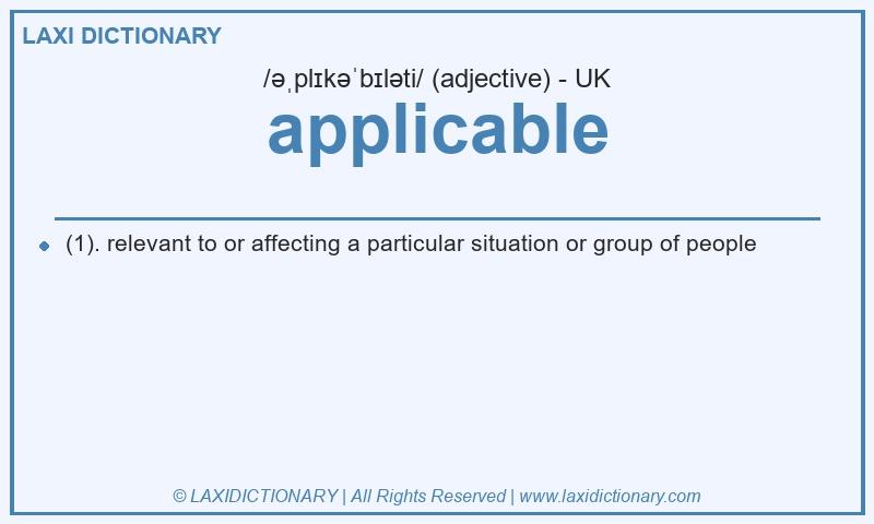 Definition applicable in British English