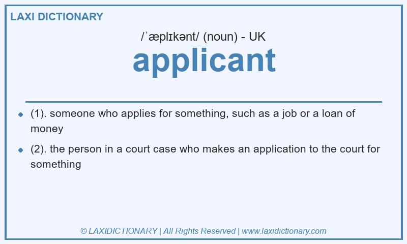 Definition applicant in British English