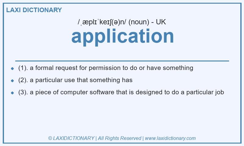 Definition application in British English
