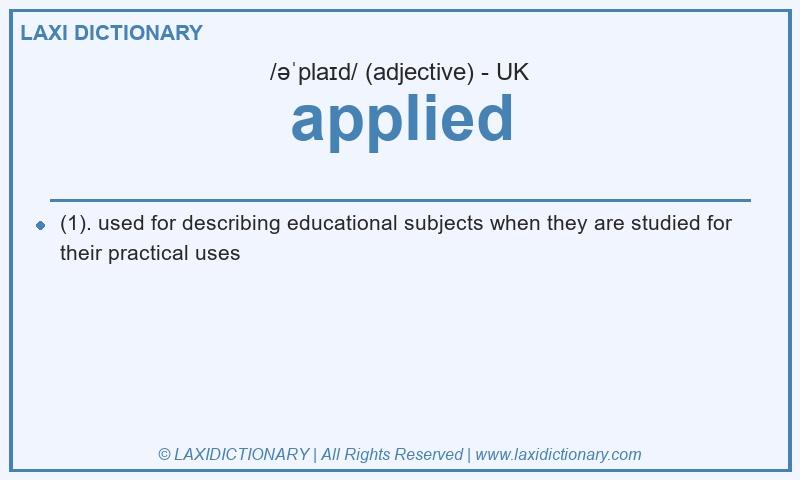 Definition applied in British English