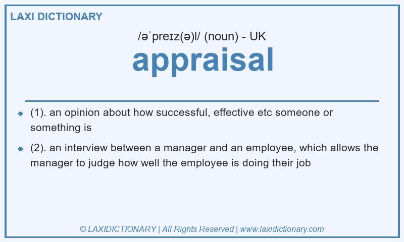 Definition appraisal in British English