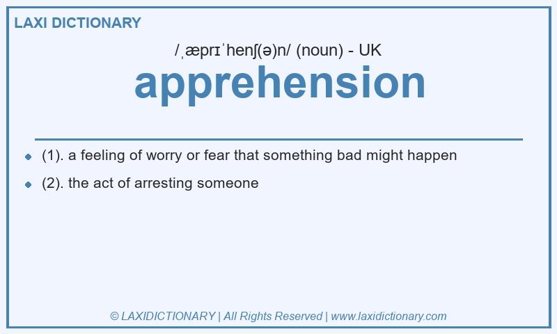 Definition apprehension in British English