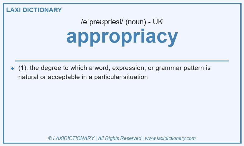 Definition appropriacy in British English