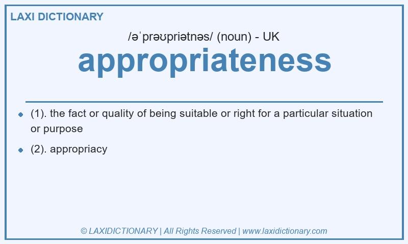 Definition appropriateness in British English