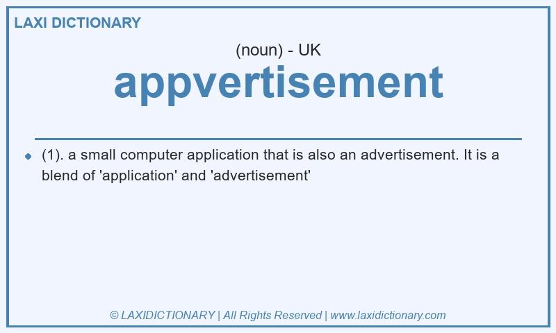 Definition appvertisement in British English