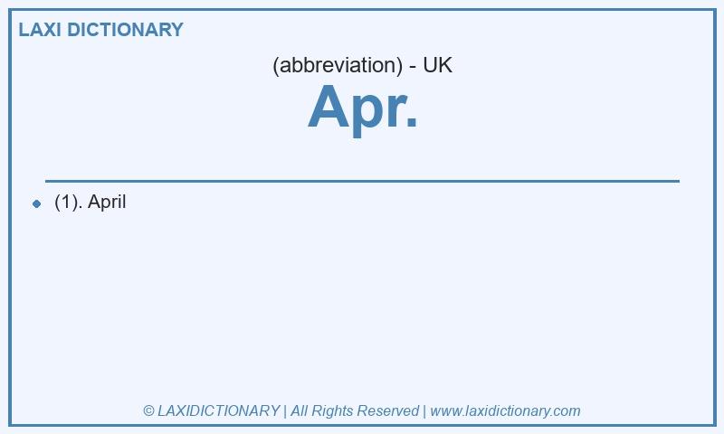 Definition Apr. in British English