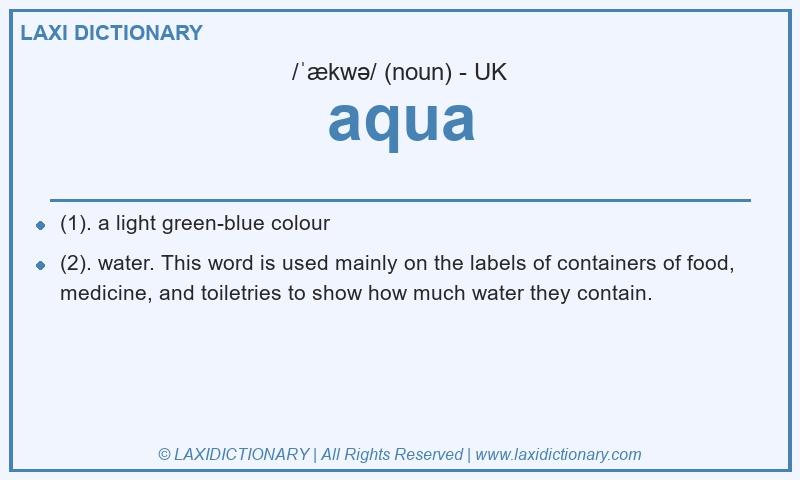 Definition aqua in British English